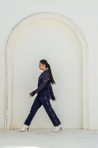 Midnight Blue Pixel Flow Co-ord Set