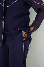 Midnight Blue Pixel Flow Co-ord Set