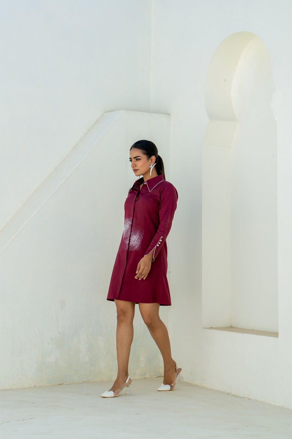 Deep Wine Orbit Dress