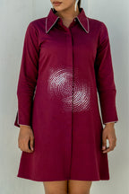 Deep Wine Orbit Dress