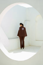 Brown Eclipse Spiral Cape Set