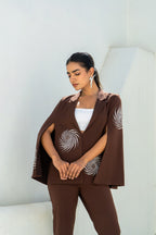 Brown Eclipse Spiral Cape Set