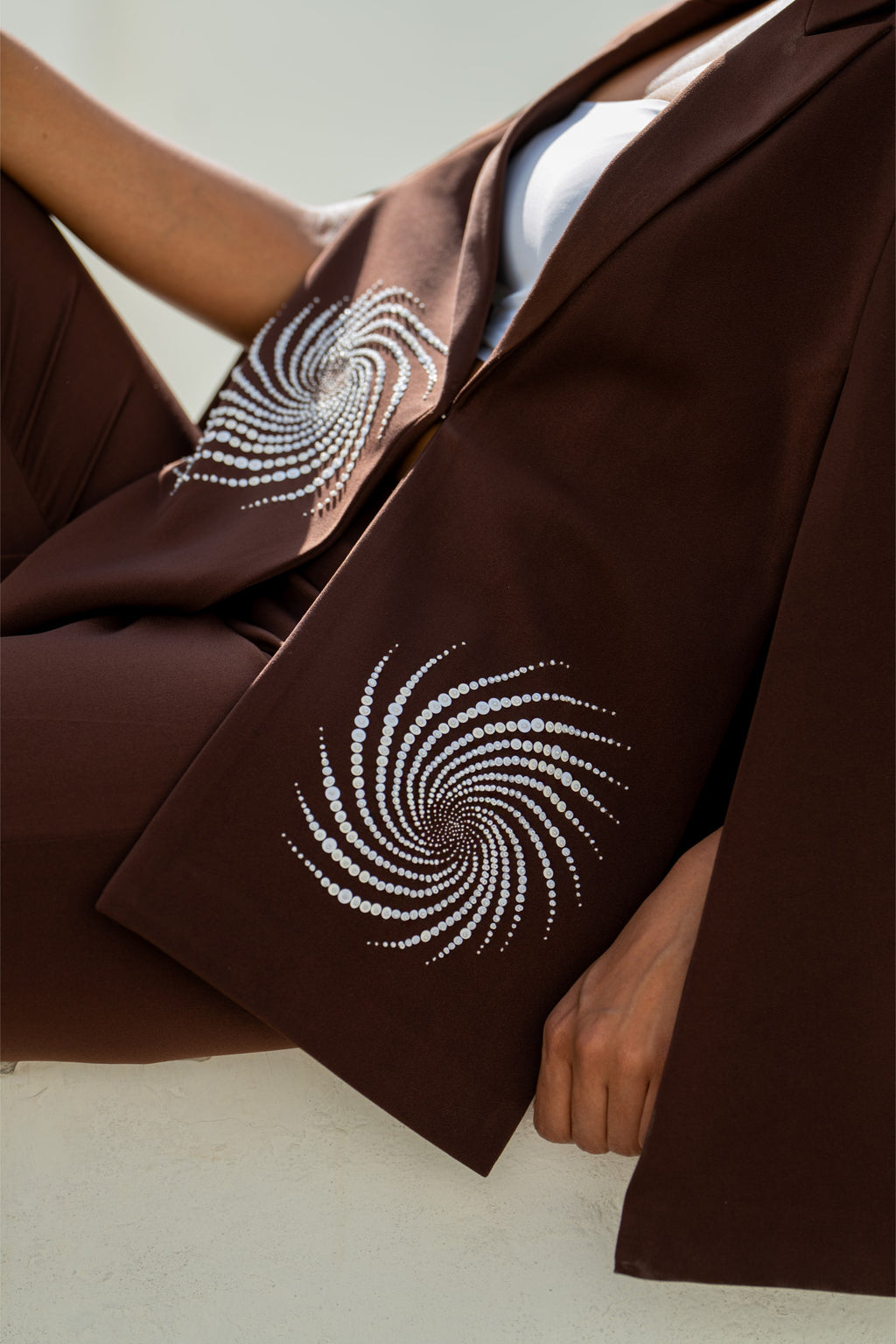 Brown Eclipse Spiral Cape Set