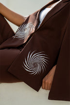 Brown Eclipse Spiral Cape Set