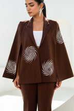Brown Eclipse Spiral Cape Set