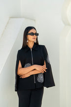Black Eclipse Spiral Cape Set