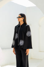 Black Eclipse Spiral Cape Set