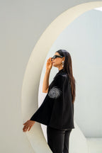 Black Eclipse Spiral Cape Set