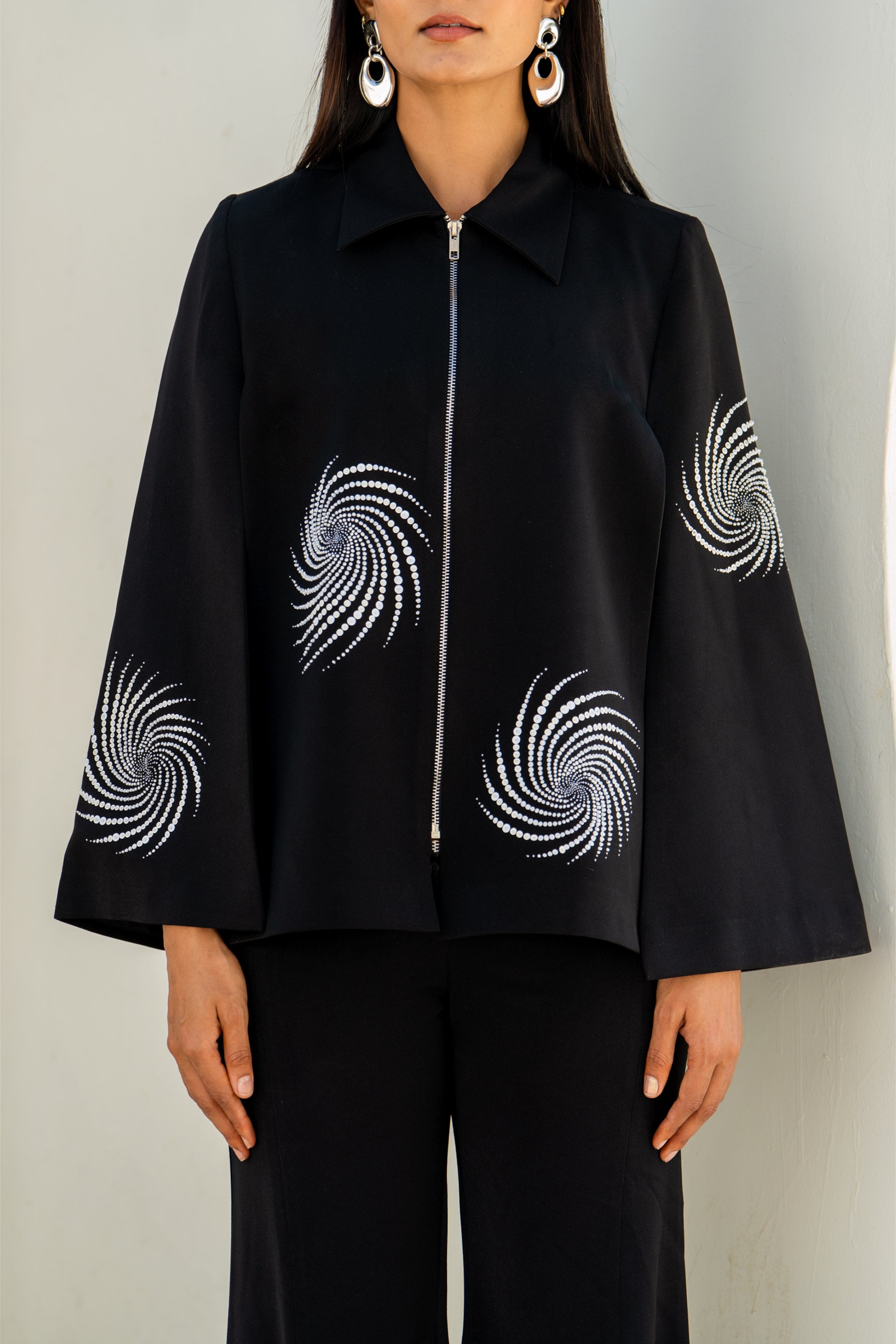 Black Eclipse Spiral Cape Set