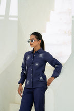 Purple Geometric Gradation Shirt