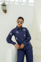 Purple Geometric Gradation Shirt