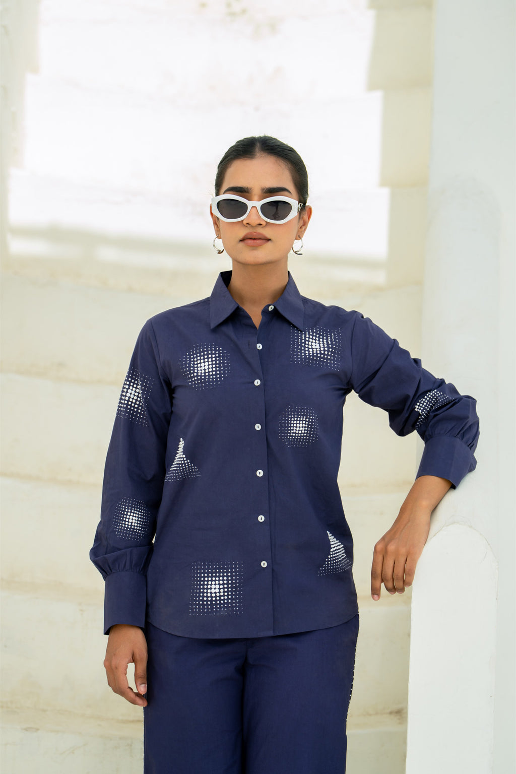 Purple Geometric Gradation Shirt