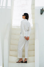 White Geometric Gradation Shirt