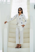 White Geometric Gradation Shirt