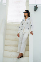 White Geometric Gradation Shirt