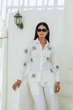 White Geometric Gradation Shirt