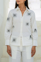 White Geometric Gradation Shirt