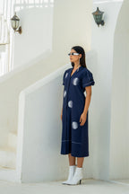Lunar Phase Midnight Blue Dress