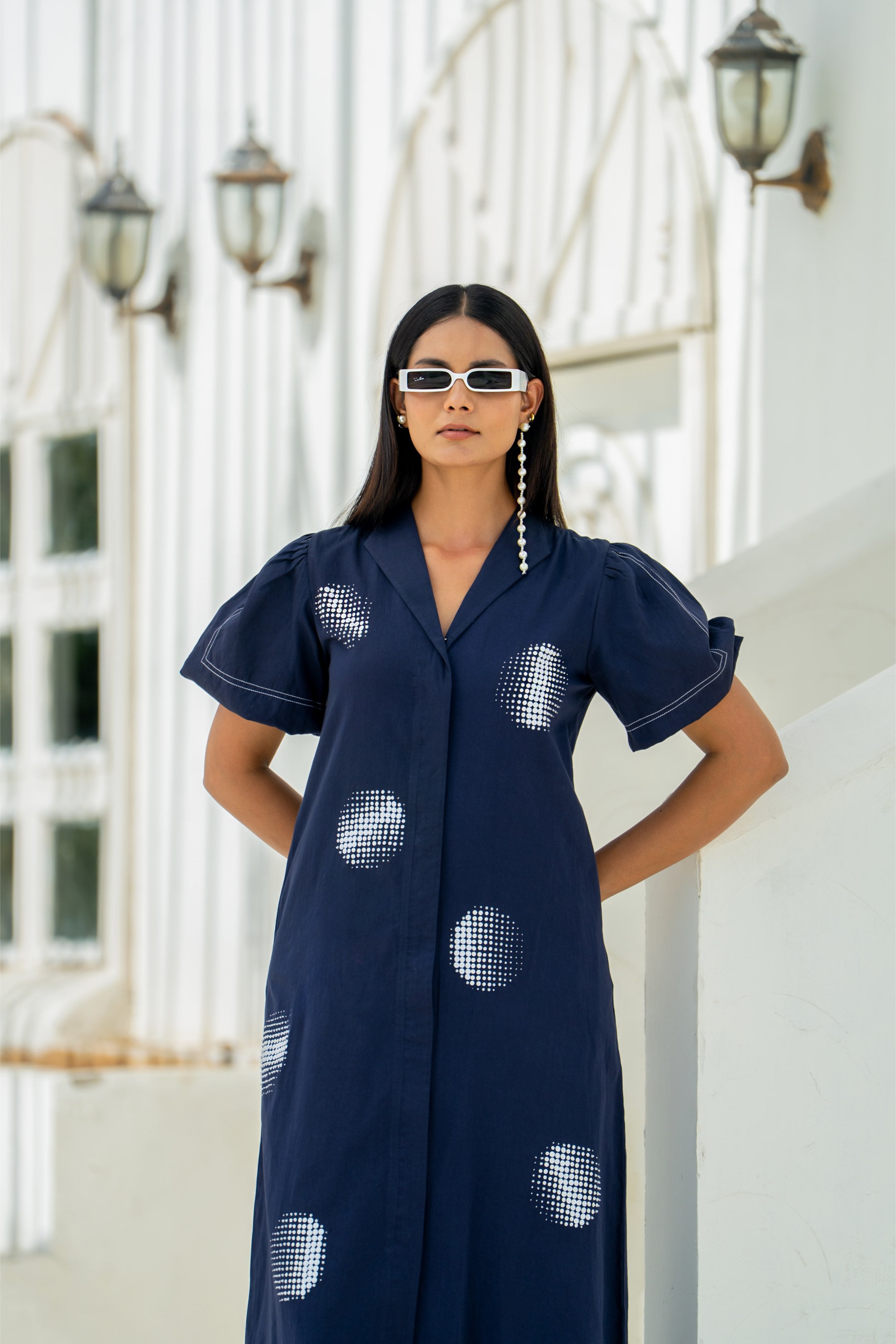 Lunar Phase Midnight Blue Dress