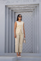 Pixelated Leaf Linen Co-ord Set