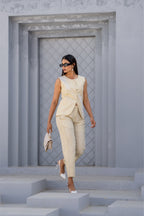 Pixelated Leaf Linen Co-ord Set