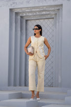 Pixelated Leaf Linen Co-ord Set