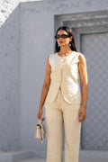 Pixelated Leaf Linen Blazer