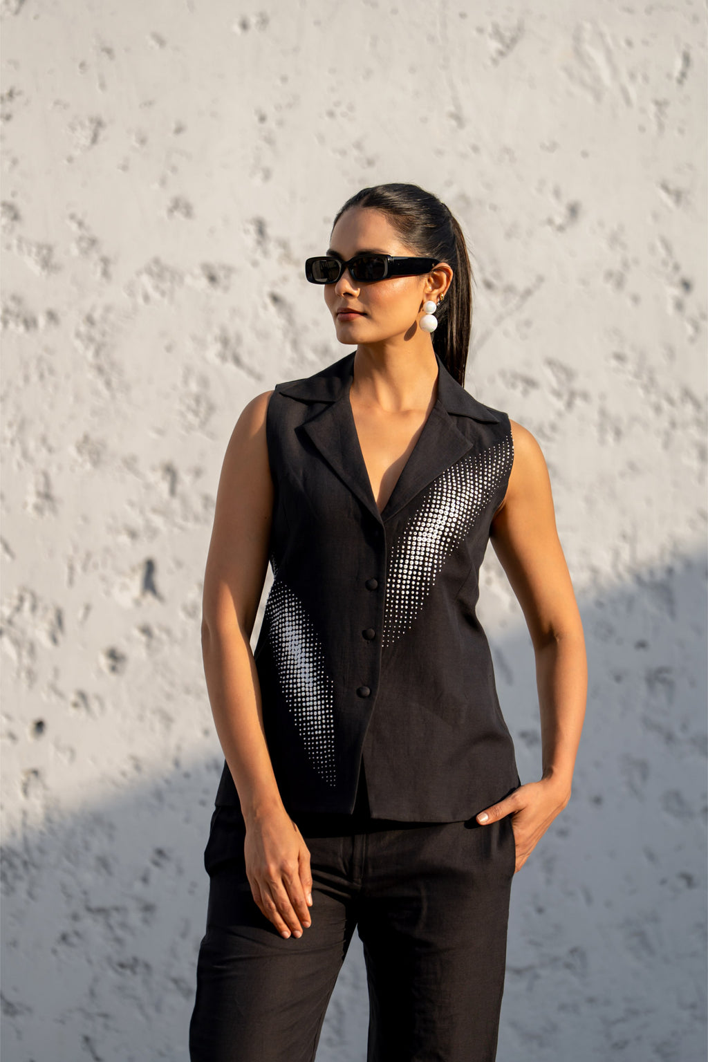 Pixelated Ray Linen Co-ord Set