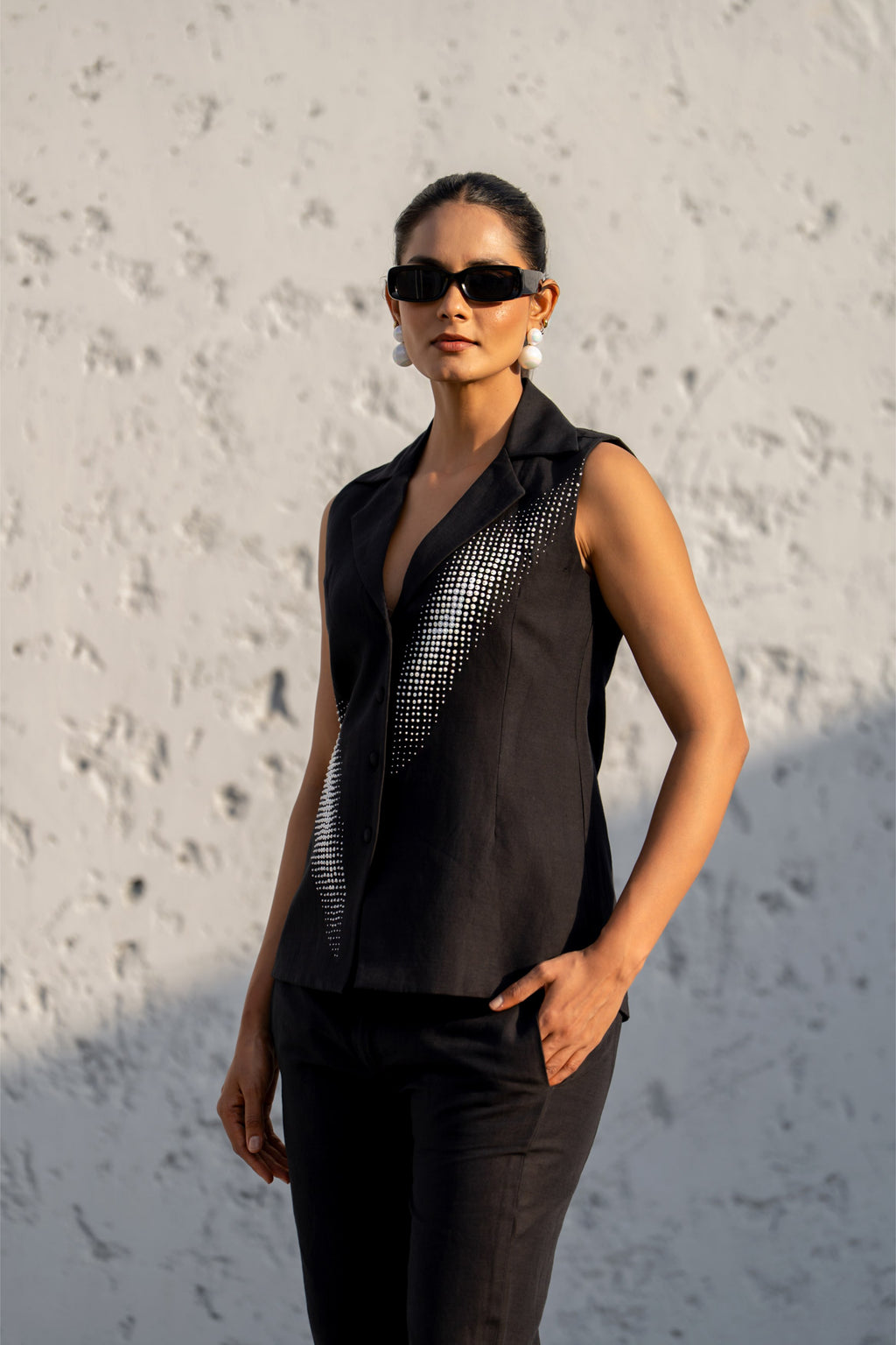 Pixelated Ray Linen Co-ord Set