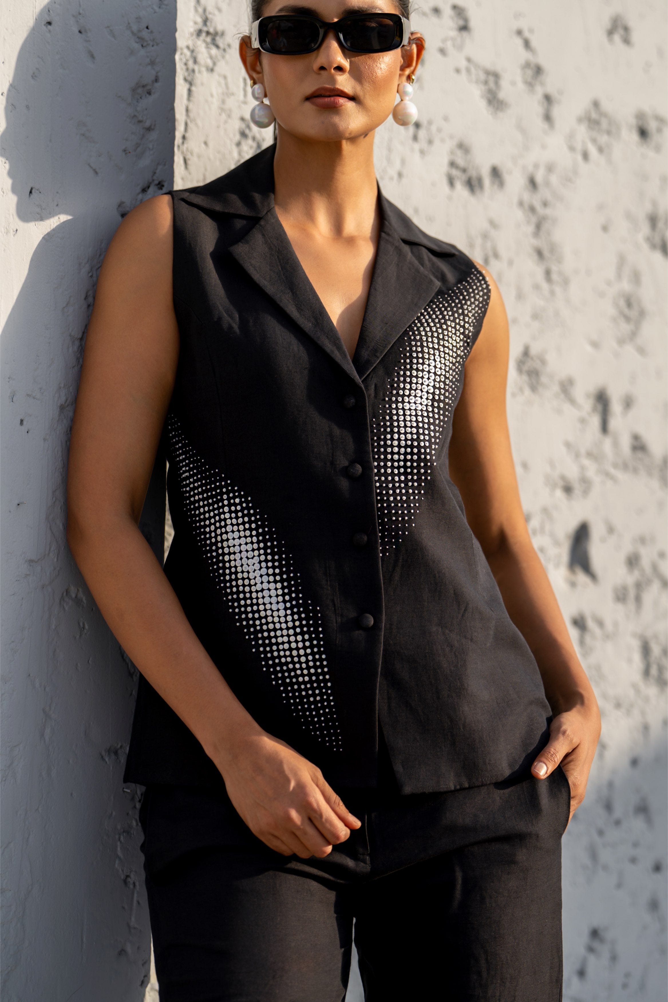 Pixelated Ray Linen Co-ord Set