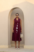 Wine Eclipse Midi Dress