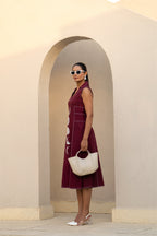 Wine Eclipse Midi Dress