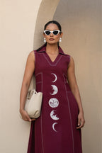Wine Eclipse Midi Dress
