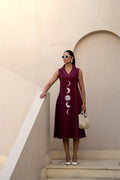 Wine Eclipse Midi Dress