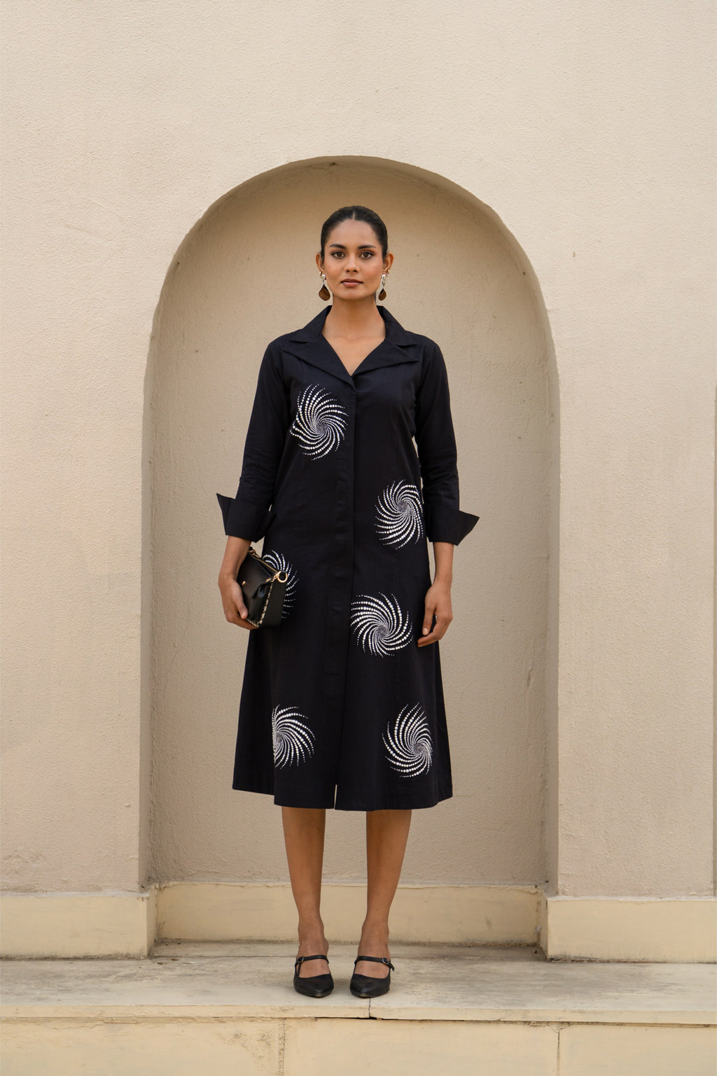 Celestial Spiral Noir Dress