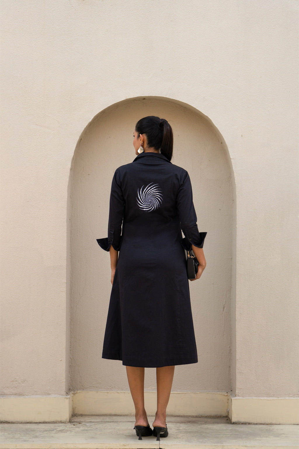 Celestial Spiral Noir Dress