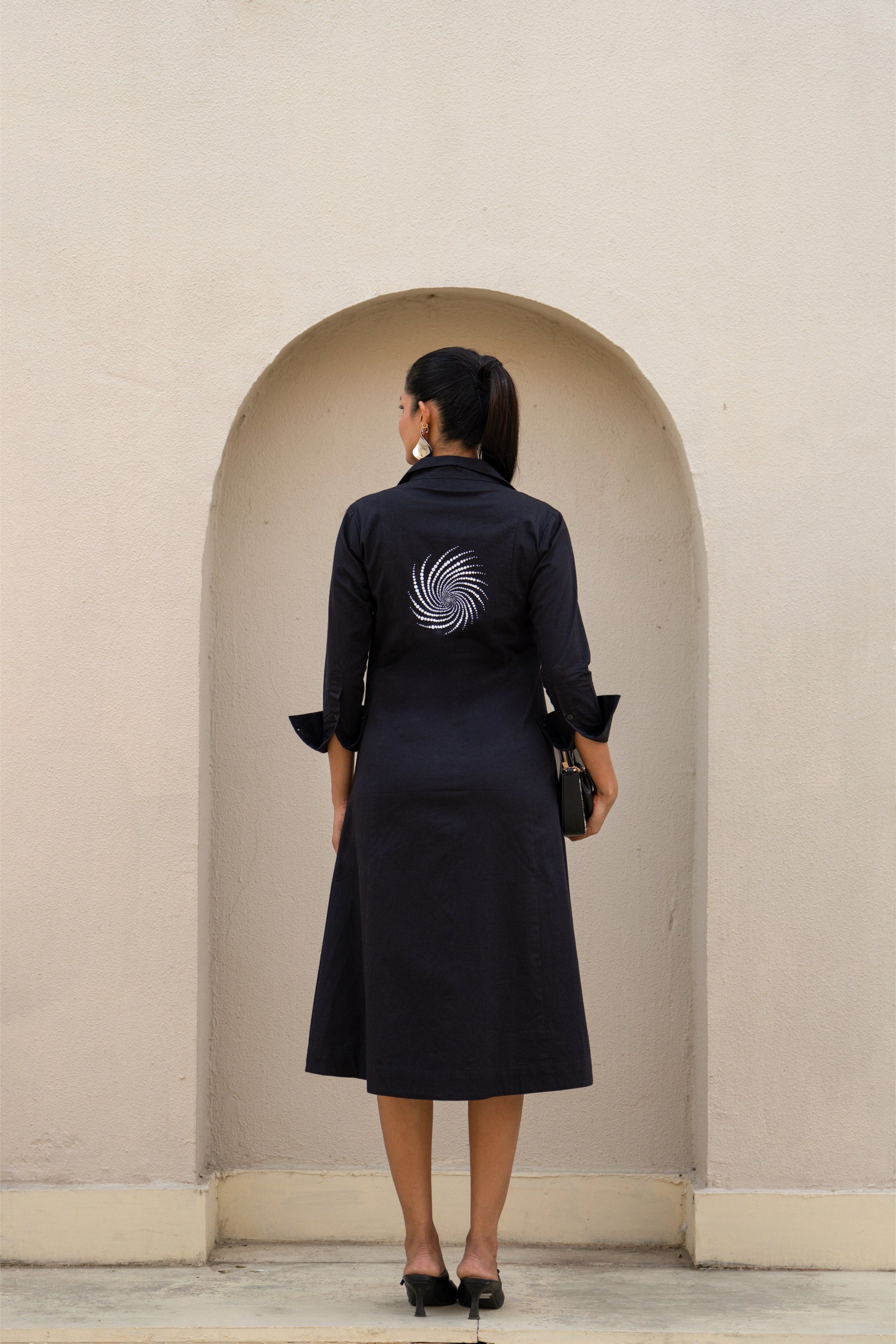 Celestial Spiral Noir Dress