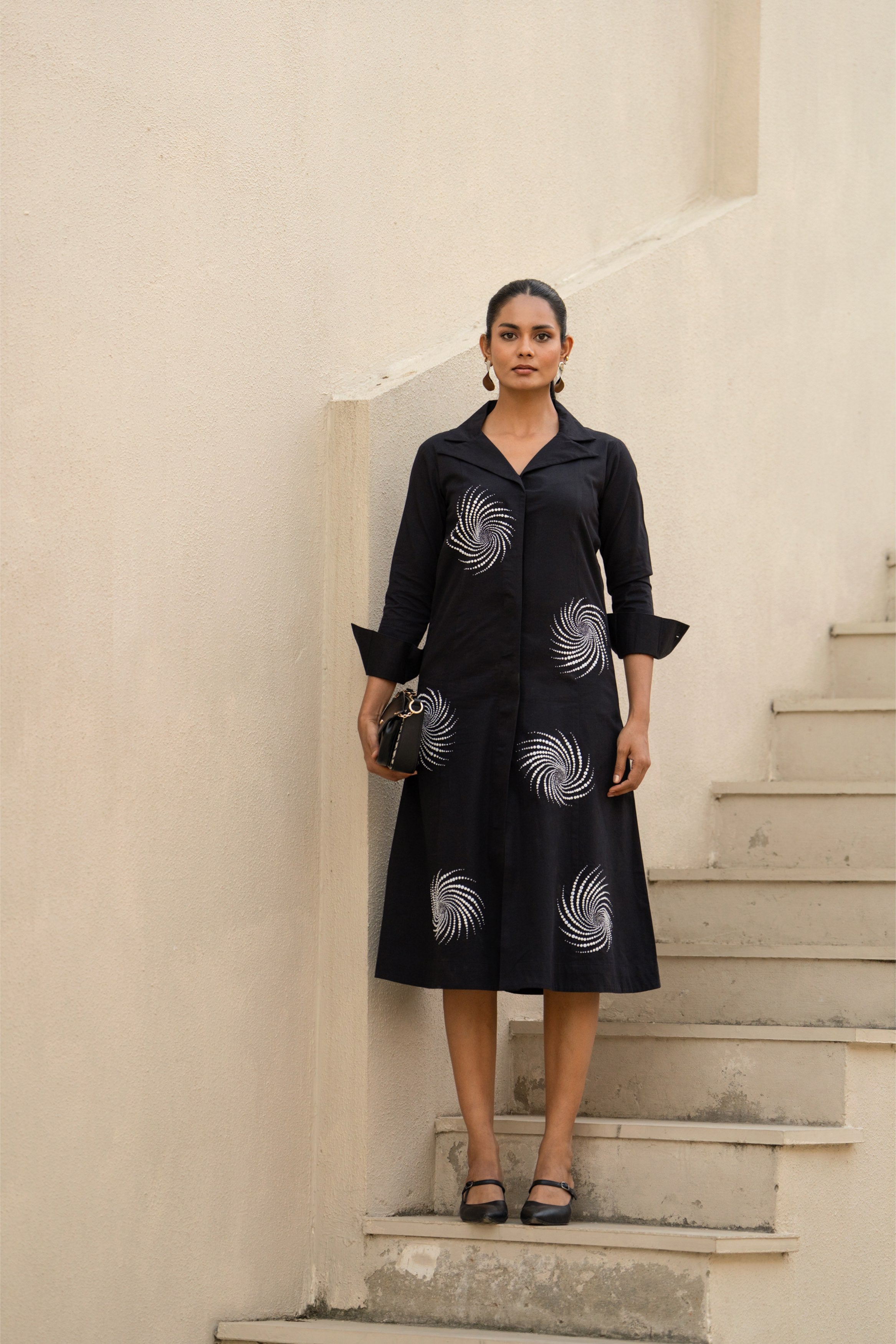 Celestial Spiral Noir Dress