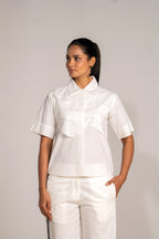 Crisp White Wave Shirt