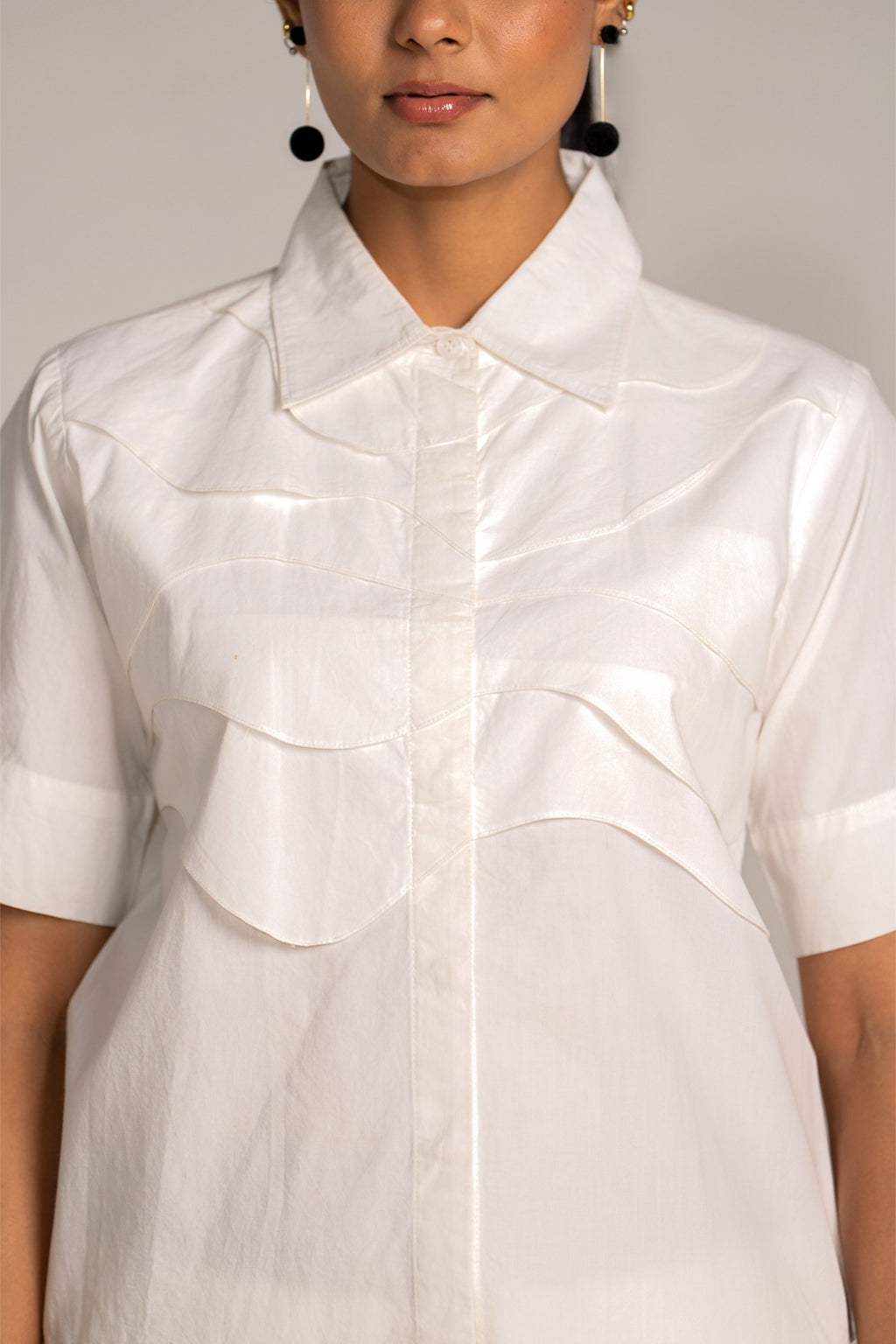 Crisp White Wave Shirt