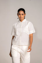 Crisp White Wave Shirt