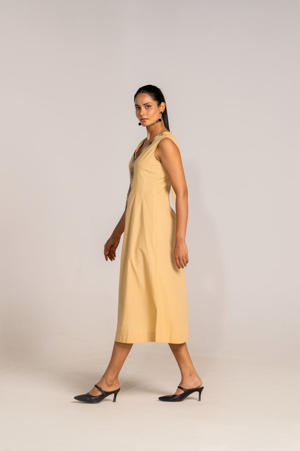 Golden Solstice Midi Dress