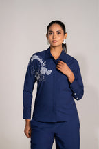 Halftone Blue Cotton Co-ord Set