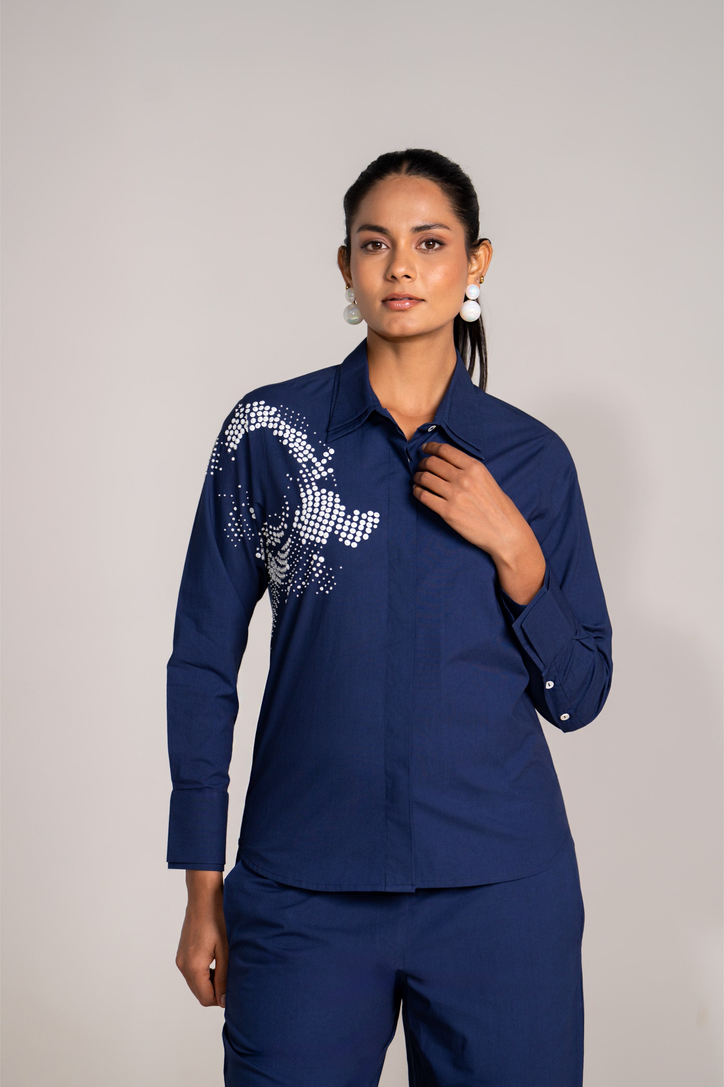 Halftone Blue Cotton Co-ord Set