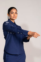 Halftone Blue Cotton Co-ord Set