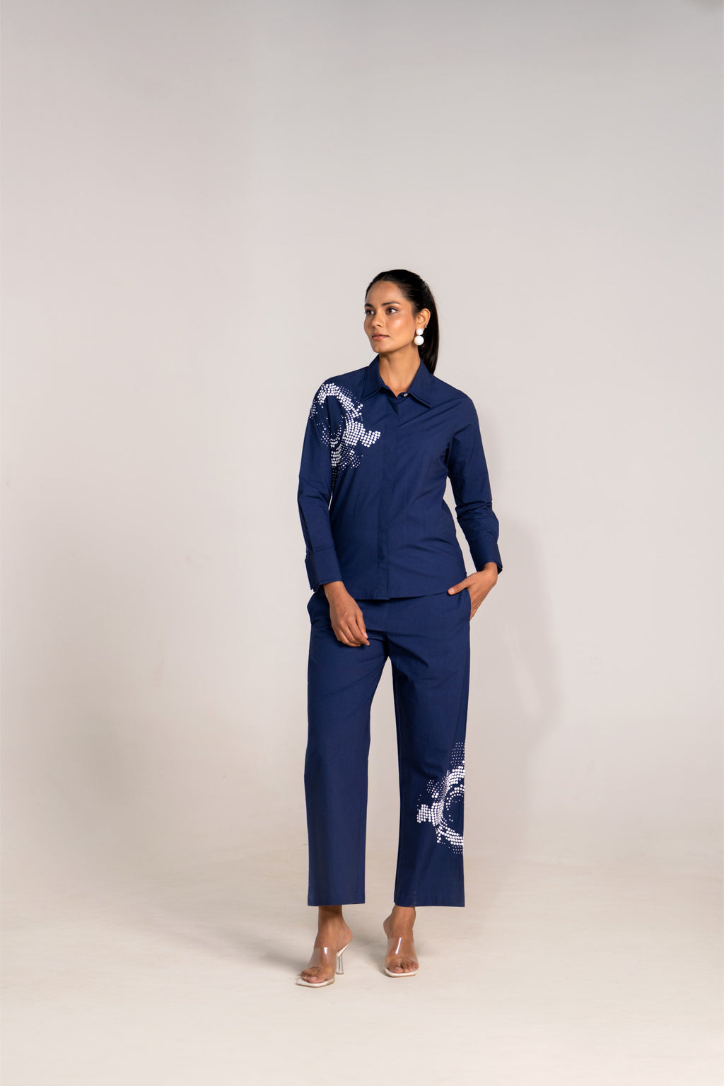 Halftone Blue Cotton Co-ord Set